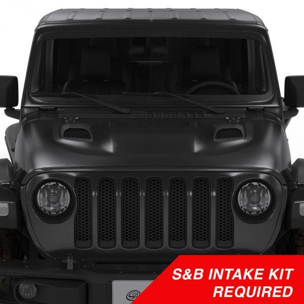 S&B - S&B Air Hood Scoop System for 18-22 Wrangler JL Rubicon 2.0L, 3.6L, 20-22 Jeep Gladiator 3.6L Intake Required - AS-1014