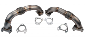 Wehrli Custom Fabrication - Wehrli Custom Fabrication 2001-2004 LB7 Duramax 2" Stainless Twin Turbo Up Pipe Kit for OEM or WCFab Manifolds w/ Gaskets - WCF100589 - Image 1