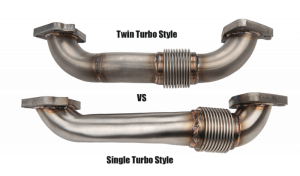 Wehrli Custom Fabrication - Wehrli Custom Fabrication 2001-2004 LB7 Duramax 2" Stainless Twin Turbo Up Pipe Kit for OEM or WCFab Manifolds w/ Gaskets - WCF100589 - Image 2