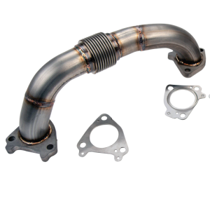 Wehrli Custom Fabrication 2001-2016 Duramax 2" Stainless Driver Side Up Pipe for OEM or WCFab Manifold with Gaskets - WCF100652