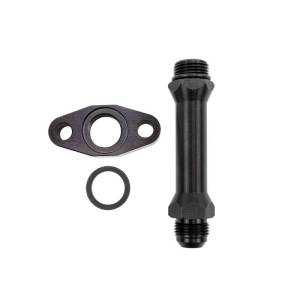 Wehrli Custom Fabrication - Wehrli Custom Fabrication T3/T4/T6 Small/Midframe Turbocharger -10AN Extended Oil Drain Fitting Kit - WCF100674 - Image 2
