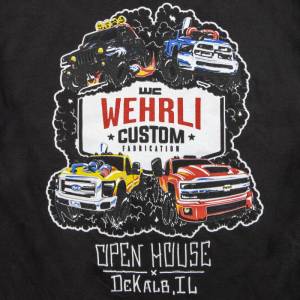 Wehrli Custom Fabrication - Wehrli Custom Fabrication Men's T-Shirt - Open House Black | - Image 4