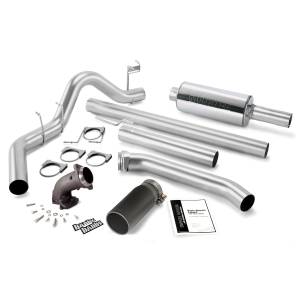 Banks Power Monster Exhaust W/Power Elbow  S/S-Black Tip-1998-02 Dodge 5.9L Ext Cab - 48638-B