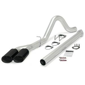 Banks Power Monster Exhaust  Sngl-Dual  S/S-Black Tips-11-13 Ford 6.7L F250-350/2014 F-450 CCSB-CCLB - 49789-B