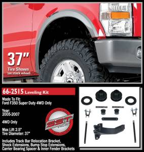 ReadyLift - ReadyLift Front Leveling Kit 2.5 in. Lift w/Coil Spacers/Track Bar Relocation Bracket/Sound Isolators/Shock Extensions/Bump Stop Extensions - 66-2515 - Image 2