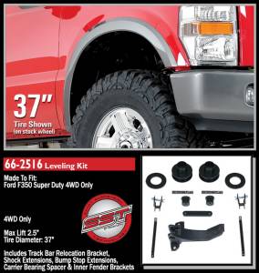 ReadyLift - ReadyLift Front Leveling Kit 2.5 in. Lift w/Coil Spacers/Track Bar Relocation Bracket/Sound Isolators/Shock Extensions/Bump Stop Extensions - 66-2516 - Image 2