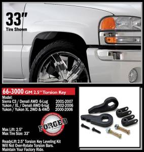 ReadyLift - ReadyLift Front Leveling Kit 2.5 in. Lift w/Forged Torsion Key/Adjusting Bolts Allows Up To 33 in. Tire - 66-3000 - Image 4