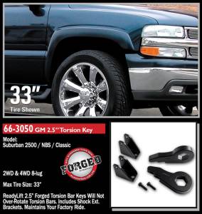 ReadyLift - ReadyLift Front Leveling Kit 2.5 in. Lift w/Forged Torsion Key/Adjusting Bolts/Shock Extension Brackets Allows Up To 33 in. Tire - 66-3050 - Image 5