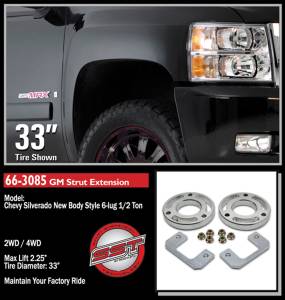 ReadyLift - ReadyLift Front Leveling Kit 2.25 in. Lift w/Billet Aluminum Strut Extensions/All Hardware Allows Up To 33 in. Tire - 66-3085 - Image 2