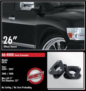 ReadyLift - ReadyLift Front Leveling Kit 2 in. Lift w/Steel Strut Extensions/All Hardware Allows Up To 33 in. Tire - 66-4000 - Image 2