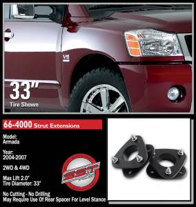 ReadyLift - ReadyLift Front Leveling Kit 2 in. Lift w/Steel Strut Extensions/All Hardware Allows Up To 33 in. Tire - 66-4000 - Image 3