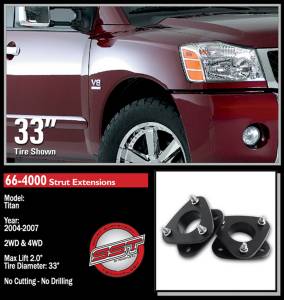 ReadyLift - ReadyLift Front Leveling Kit 2 in. Lift w/Steel Strut Extensions/All Hardware Allows Up To 33 in. Tire - 66-4000 - Image 4