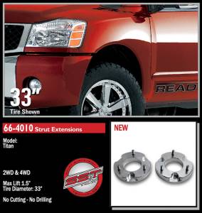 ReadyLift - ReadyLift Front Leveling Kit 1.5 in. Lift Incl. All Hardware/Billet Aluminum Strut Extensions Allows Up To 33 in. Tire - 66-4010 - Image 2