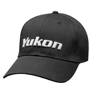 Yukon Baseball Cap Black with White Embroidered Logo - YCWHAT-11